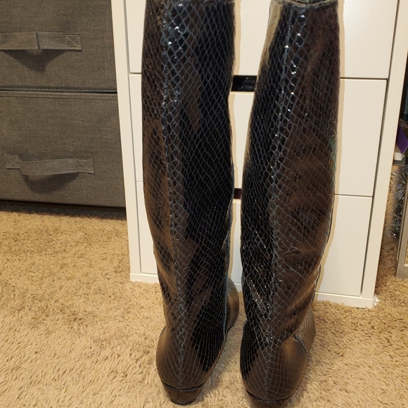 EUC Loeffler Randall Black Leather Tall Boots - Picture 8 of 8